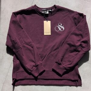 Sandro Men's Deep Burgundy Crewneck Sweater